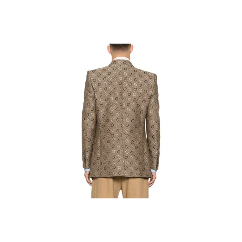 GUCCI Gg Pattern Double Breasted Jacket-7