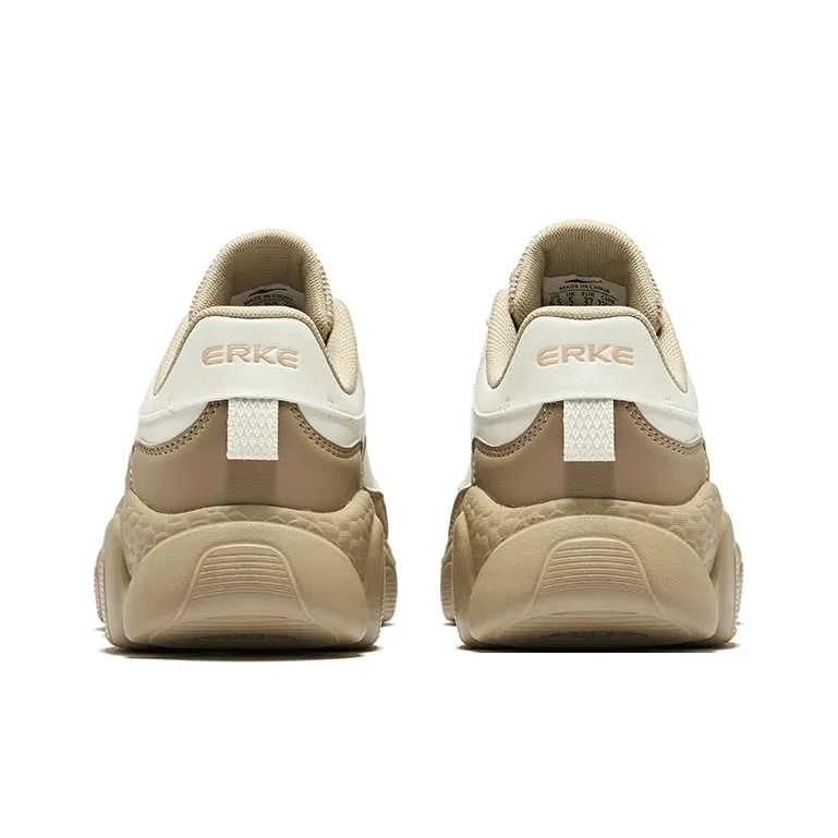 Erke Sweetheart 2.0 Lightweight Rebound Low Top Casual Shoes Women's White Brown-3