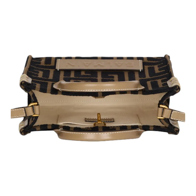 BALMAIN B-Army Labyrinth-Monogram Small Tote Bag-3