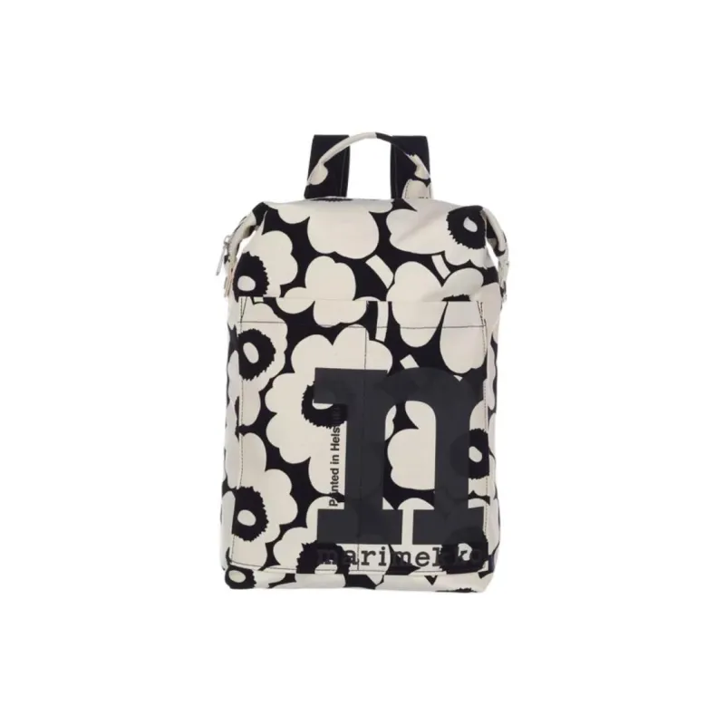 Marimekko Cotton Backpack Women's Black & White-0