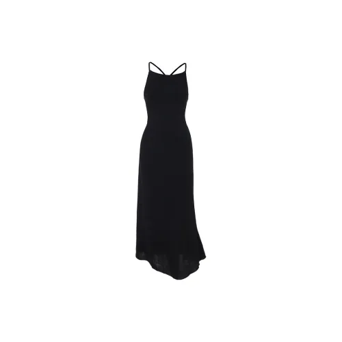 Bubble Trap Slip Dresses Women's Black Tops