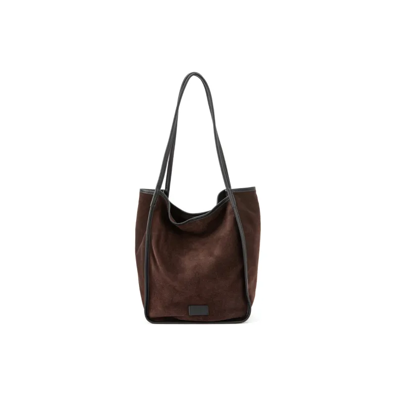 VENOF Cow Leather Tote Bag Shopping Bag Shoulder Bags Medium Size Women's Coffee/Rebrown/Royal Red-0