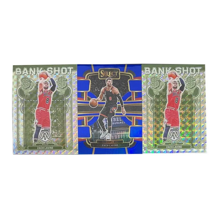 PANINI 2023 24 Panini Mosaic Zach LaVine Bank Shot Parallel+SELECT Blue Fold Star Card Pass Through Sports Cards 3 Pcs-0