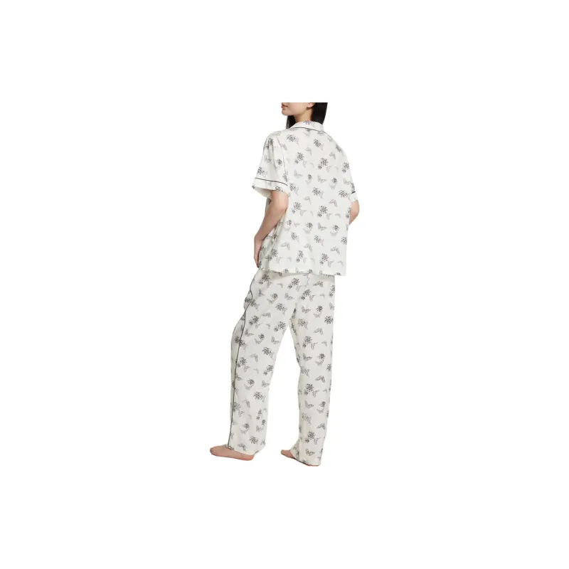 Victoria's Secret Pajama Set Women's Ink Wash White-2