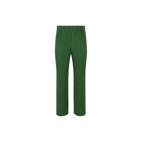 Homme Plissé Issey Miyake Suit Trousers Men Seaweed Green