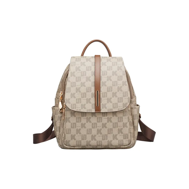 YEARCON PVC With Artificial Leather With Synthetic Leather Backpack Tubas Women's Coffee-4