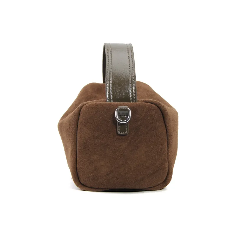 YOCAMU Matte Cowhide Leather Handbag Crossbody Bag Advanced Touch Unisex Wicker Pine Green-6