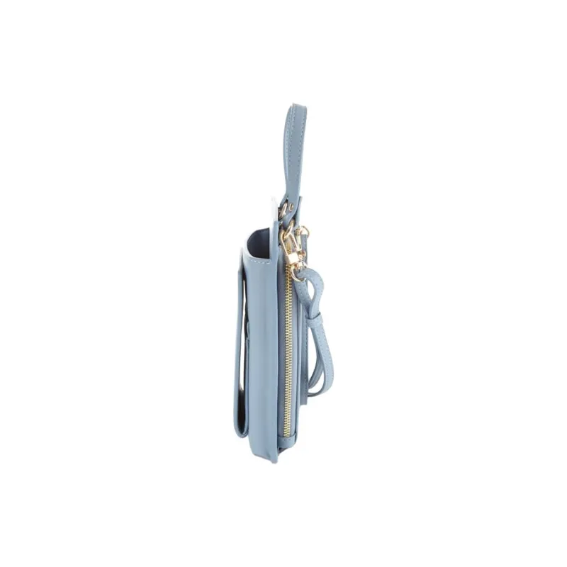 AMERICAN TOURISTER Polyurethane Cell Phone Pouch, Crossbody Bag Mini Women's Gray Blue-3
