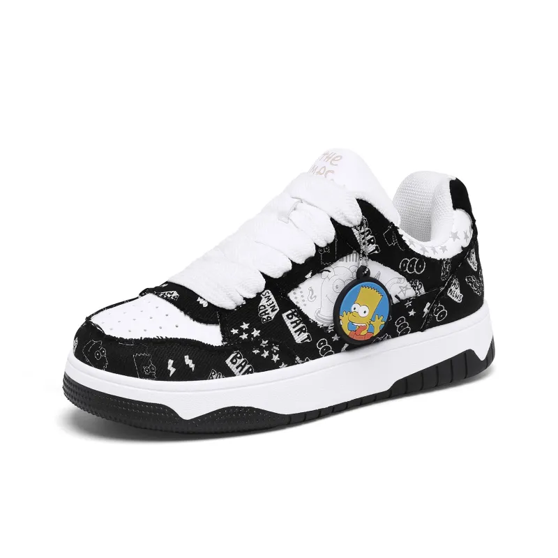 The Simpsons Skateboard Shoes Unisex Low Top Yellow/Beige/Black-2
