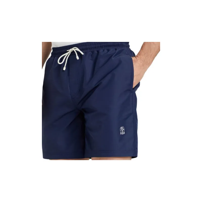 Brunello Cucinelli Embroidered logo Swim Shorts-3