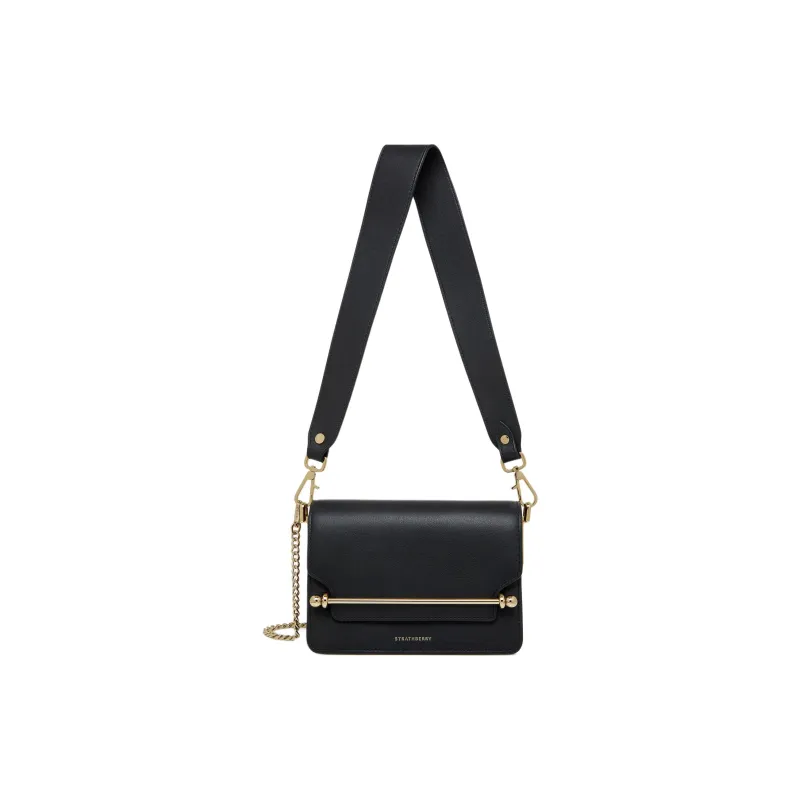 Strathberry Calfskin Shoulder Bag Crossbody Bag Mini Women's Black-0