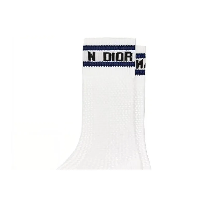 DIOR SS23 Mid Calf Socks Women's 1 Pack White-3