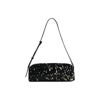 ZARA Cow Leather Shoulder Bag Women's Black