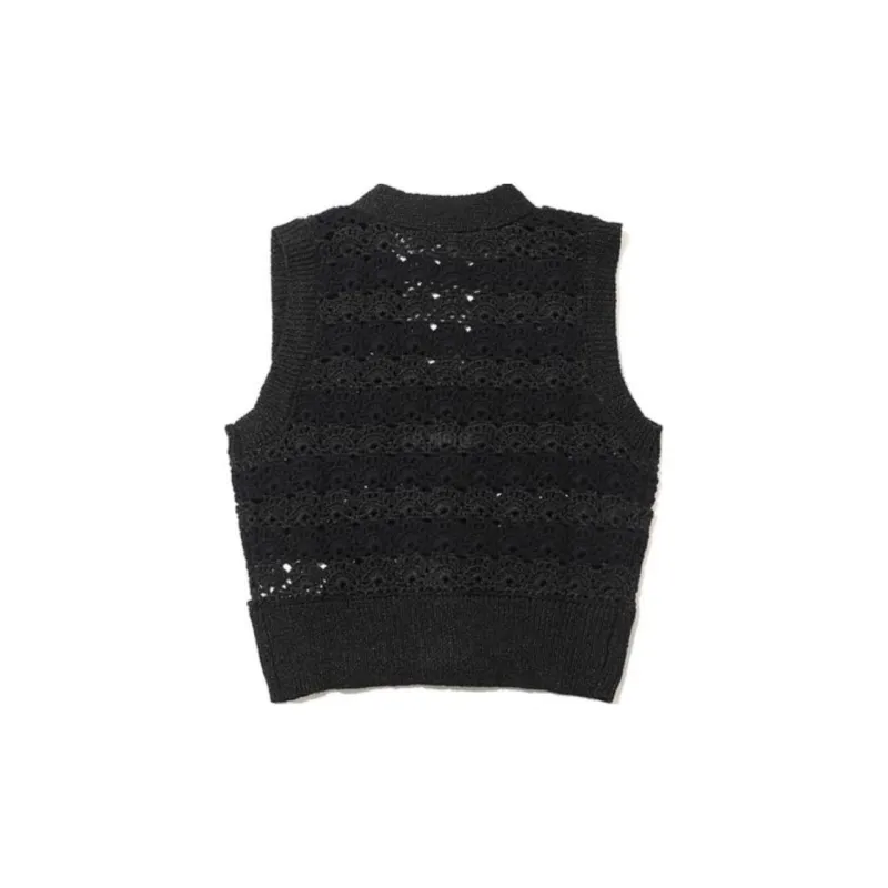 GANNI V Neck Vest 'Black'-1
