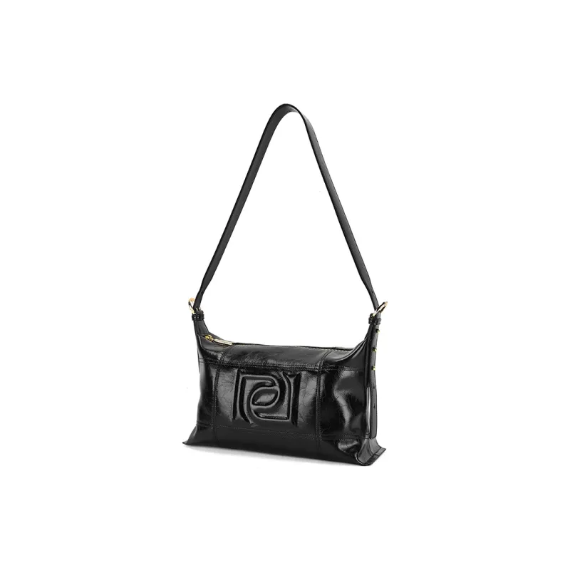 PIERRE CARDIN Cow Leather Shoulder Bag Women's Black/Brown/Ecru-4