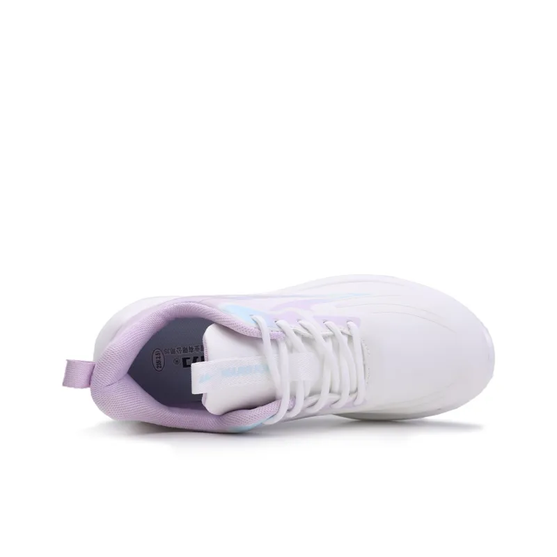 Warrior Cushioned Slip Resistant Rebound Low Top Casual Running Shoes Women's White Purple-3