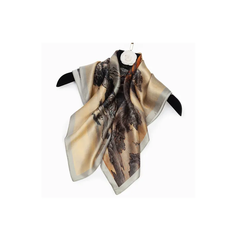 Shanghai Story 100% Mulberry Silk Silk Scarves Women's Patch Bamboo Leaf Flower Gift Box Set-116