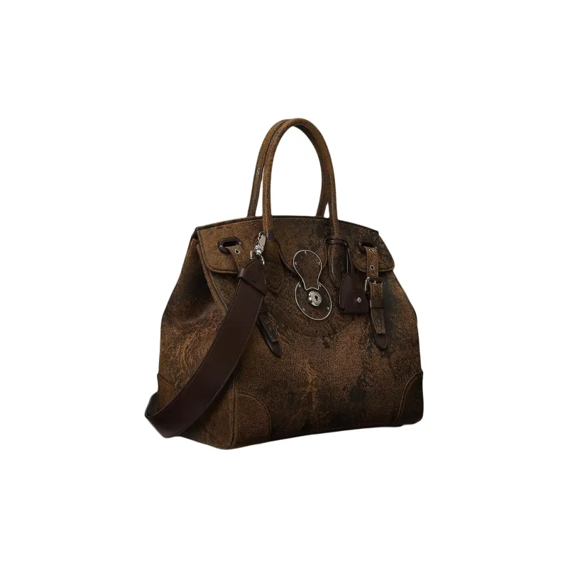 Ralph Lauren Flocked Denim Shoulder Bag Crossbody Bag Handbag Women's Cardamom Flesh-1