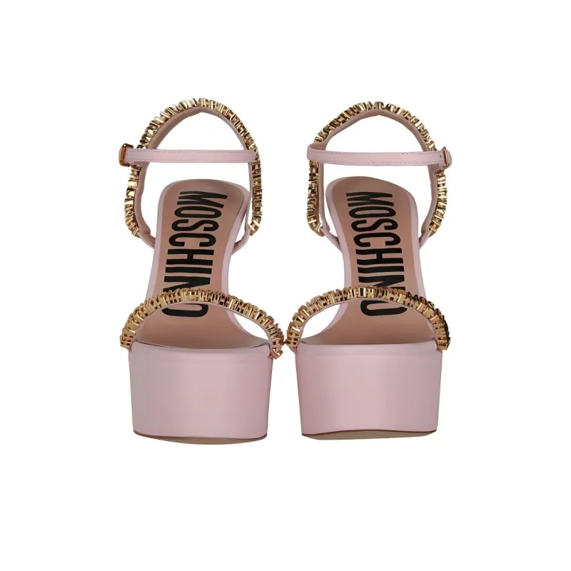 MOSCHINO One Strap Sandals 12cm Women's Pink-5