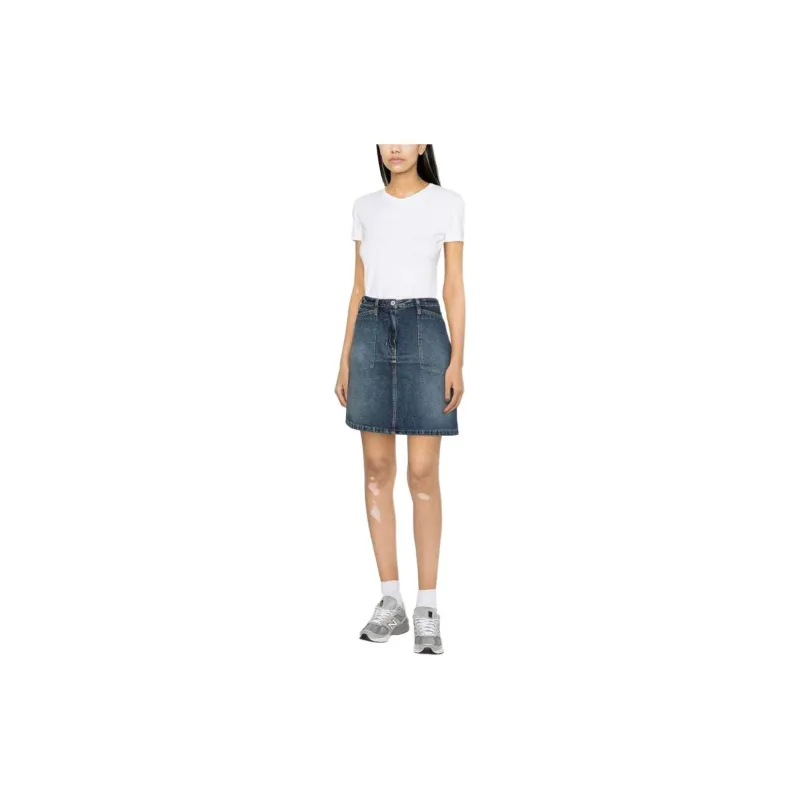KENZO Logo Patch Denim Skirt-4