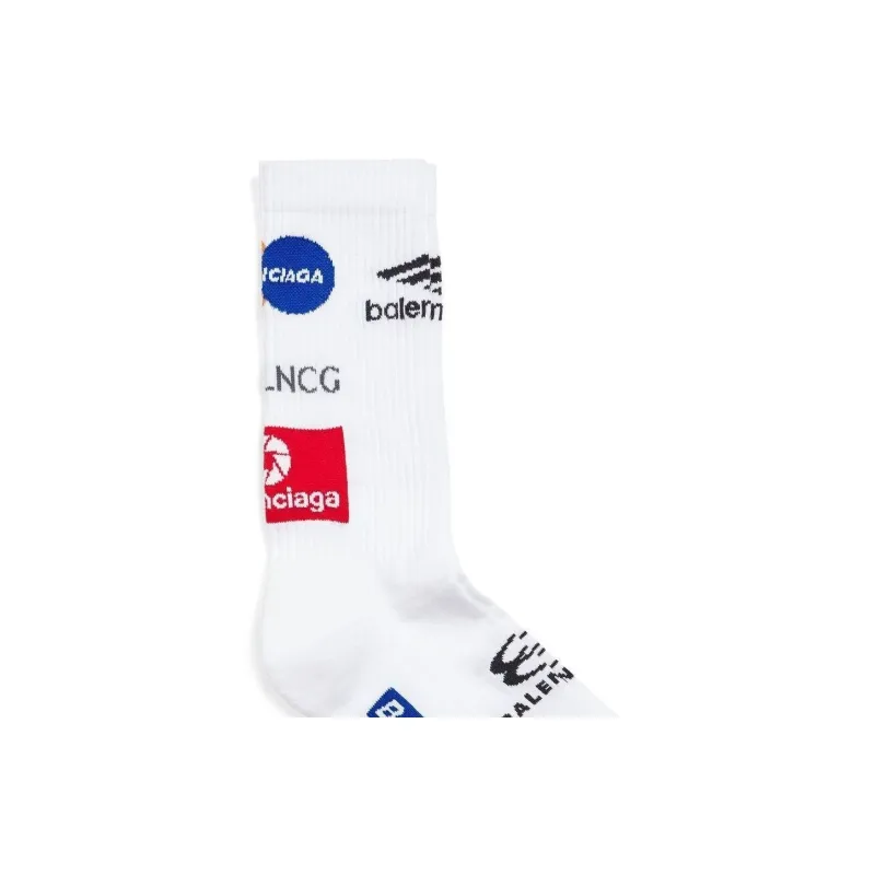 Balenciaga Knee-High Socks Regular Fit Men's 1 Pack White-1
