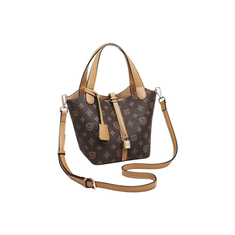Marino Orlandi Synthetic Leather Bucket Bag Handbag Basket Bag Regular Women's Ecru/Coffee-5