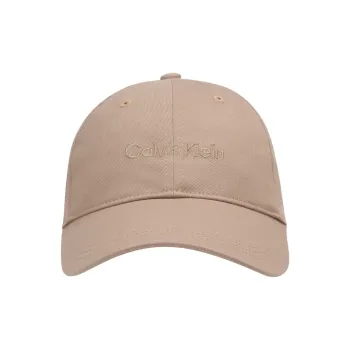 CALVIN KLEIN 100% Cotton Baseball Caps Unisex Almond Brown