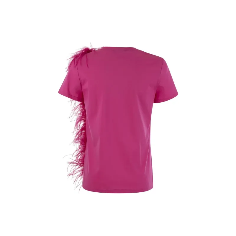 MaxMara Studio Feather Detailed Crewneck T-Shirt-1
