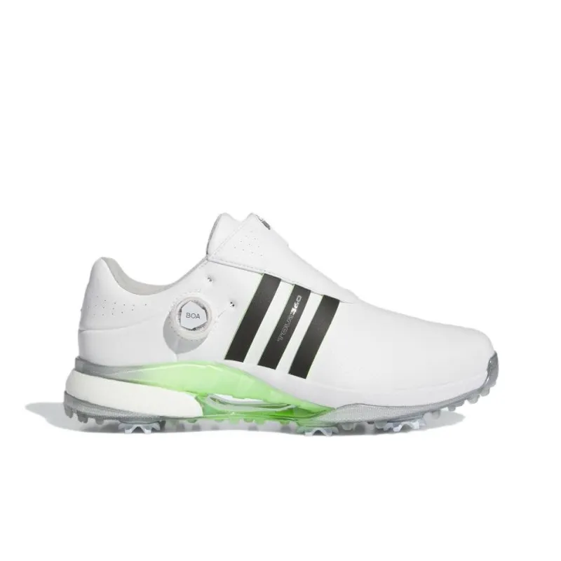 Adidas Tour360 Anti Slip Wear Resistant Low Top Golf Shoes Men's White Green-1