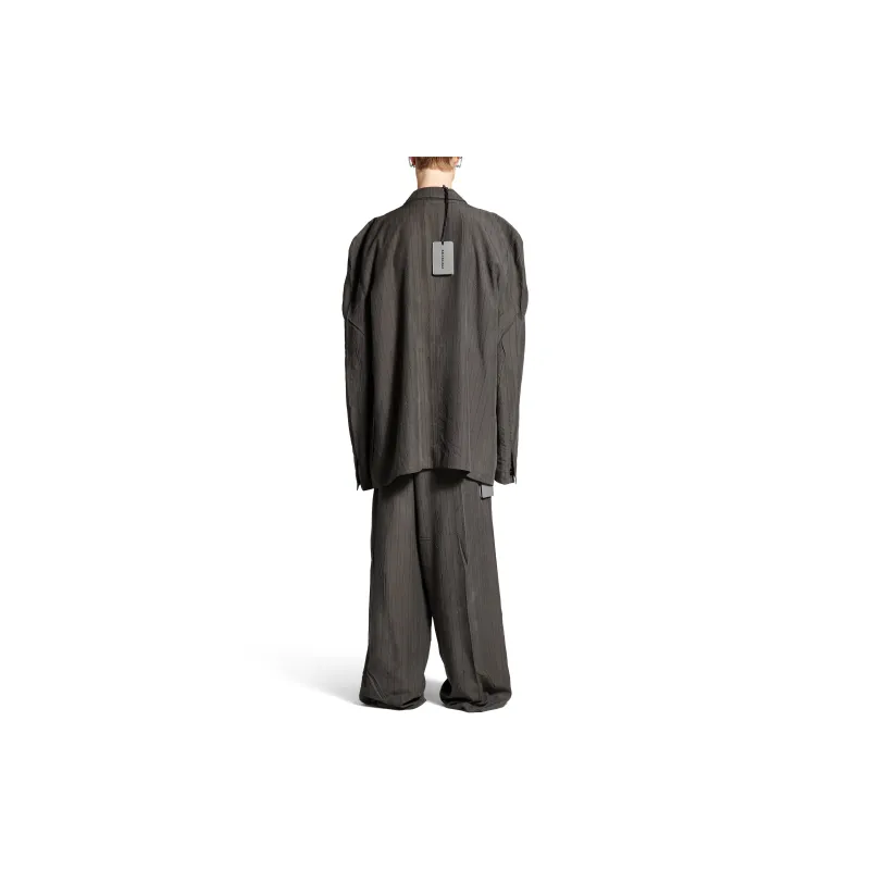 Balenciaga FW24 Business Suits Coats Loose Fit Style Men's Gray Green-4