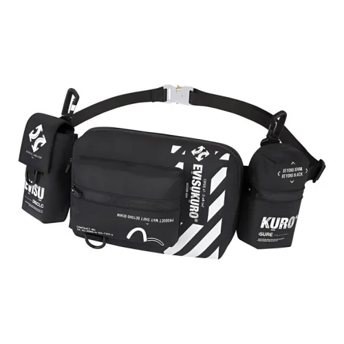 EVISU Fabric Crossbody Bag Sling Bag Fanny Pack Regular Unisex Black