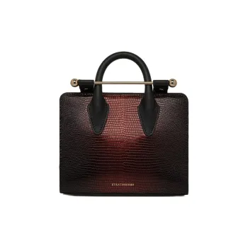 Strathberry Smooth Calf Leather Tote Bag Shopping Bag Shoulder Bag Crossbody Bag Handbag Nano Women's Wine Red & Black