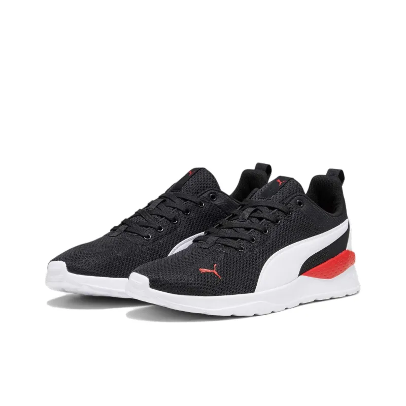 PUMA Anzarun Lite Non slip Lightweight Low Top Casual Shoes Men's Black White Red-2