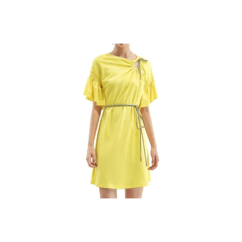 FOREVER 21 Short-Sleeved Dresses Women's Yellow