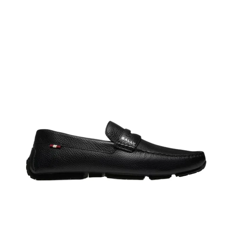 BALLY Pilot Driver Grained Leather Loafers-1