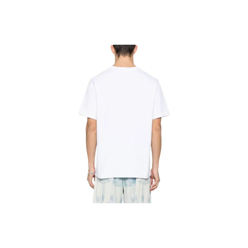 Maison Kitsune Logo Embroidered Crewneck T Shirt-4