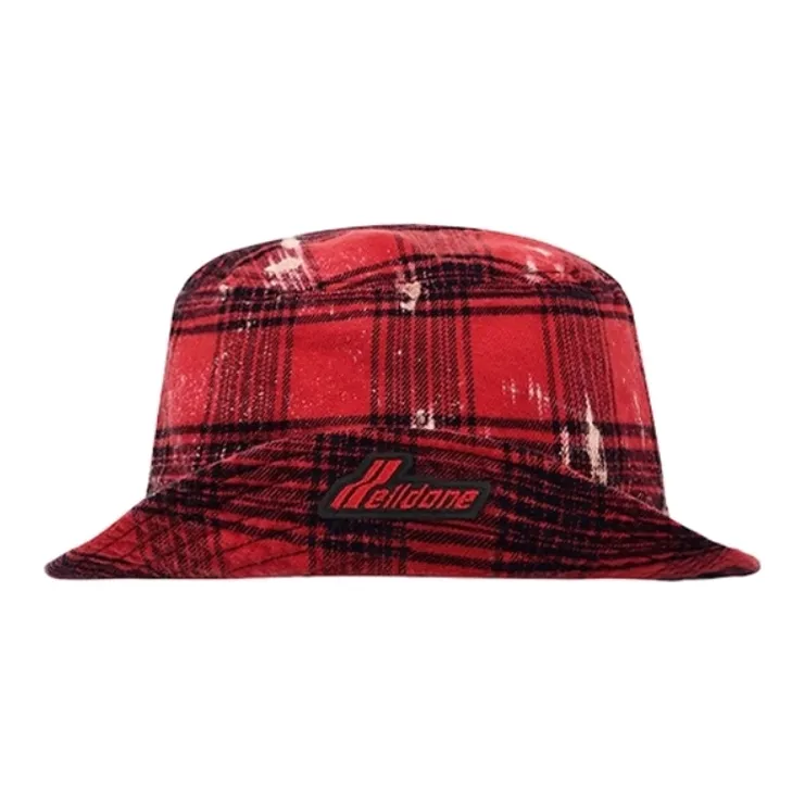 WE11DONE Cotton, Polyester, Viscose Bucket Hats Unisex Yellow/Red-2