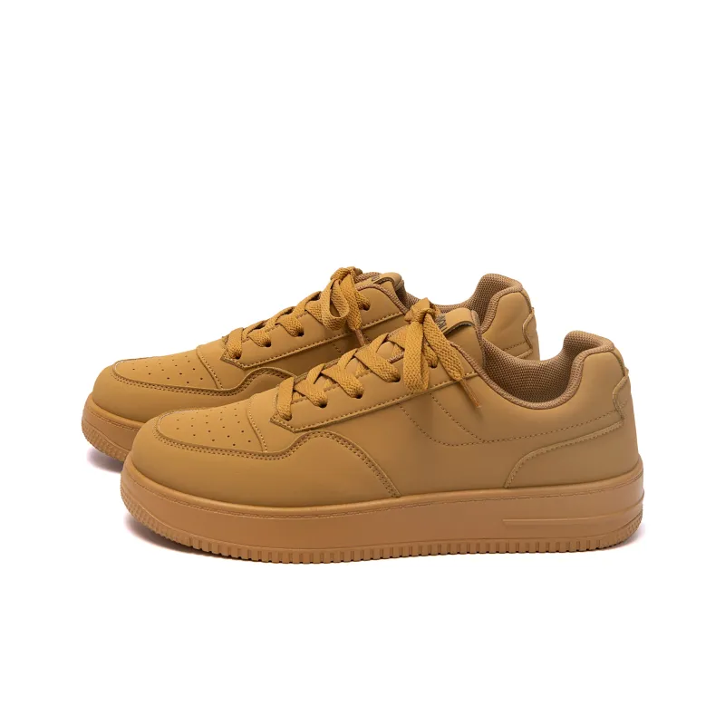 HUANQIU Abrasion Resistant Breathable Low Top Skateboard Shoes Men's Camel-2