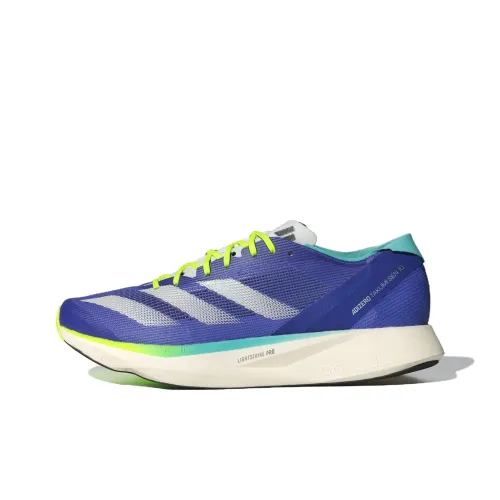 Adidas Adizero Takumi Sen 10 Running Shoes Men Low-Top Cobalt Blue / Matte Metallic / Clear Lemon