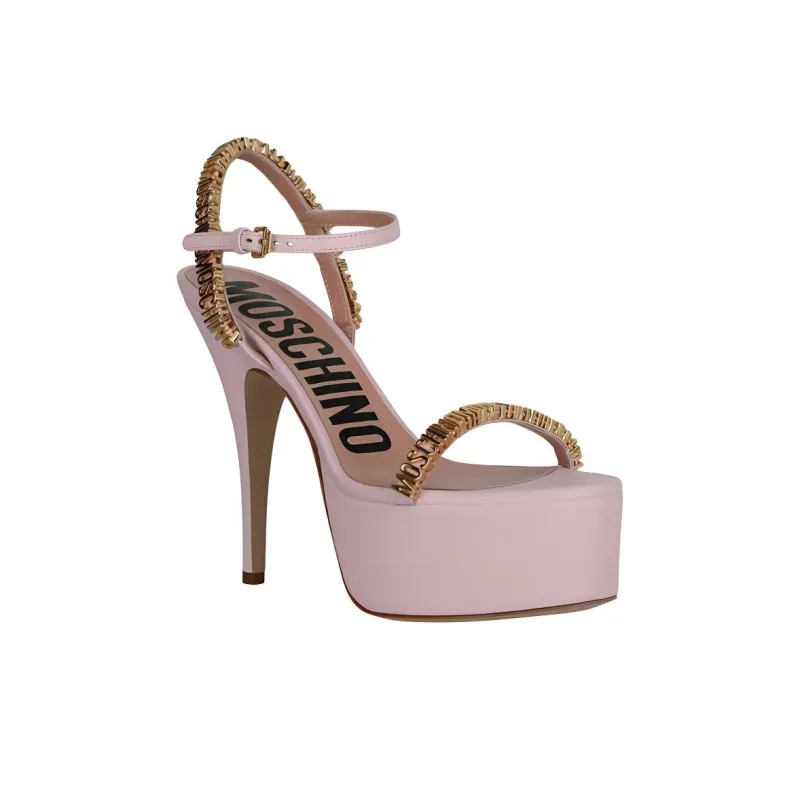 MOSCHINO One Strap Sandals 12cm Women's Pink-2