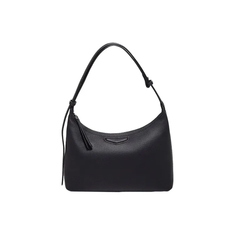 Marino Orlandi Cow Leather Crescent Bag Shoulder Bag Handbag Large Size Women's Brown/Black/White-14