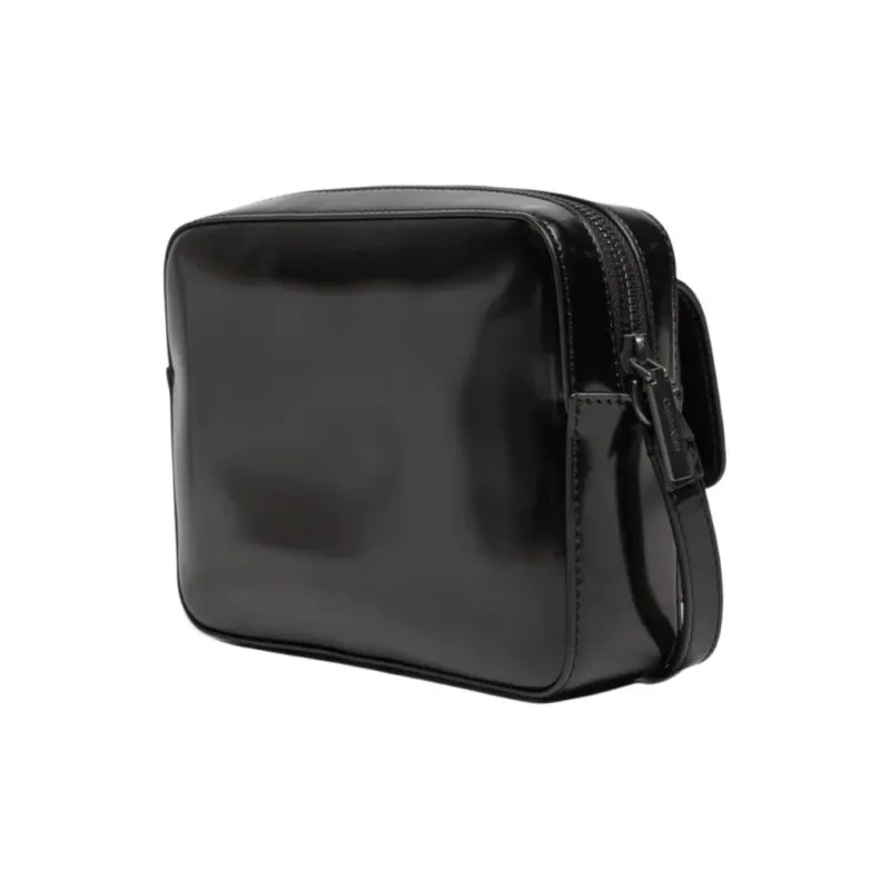 CALVIN KLEIN Artificial Leather Faux Leather Crossbody Bag, Shoulder Bag Trumpets Women's Black-1