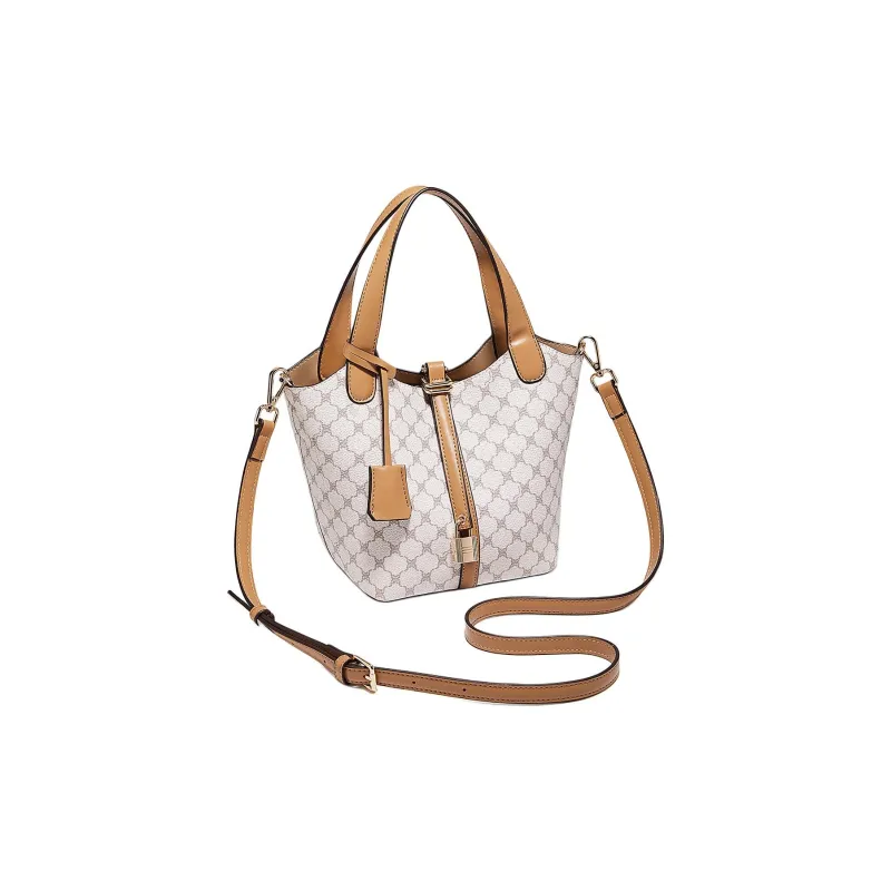 Marino Orlandi Synthetic Leather Bucket Bag Handbag Basket Bag Regular Women's Ecru/Coffee-3