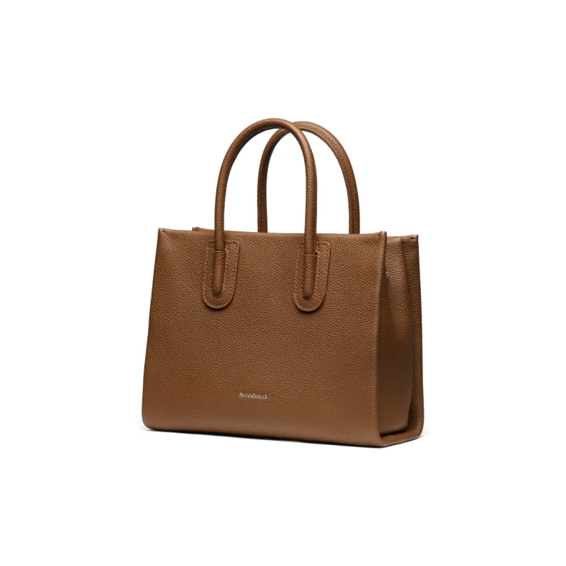 SHANSHUIJI Cow Leather Shoulder Bag Crossbody Bag Handbags Medium Size Women's White/Beige Brown/Nutmeg Brown-8
