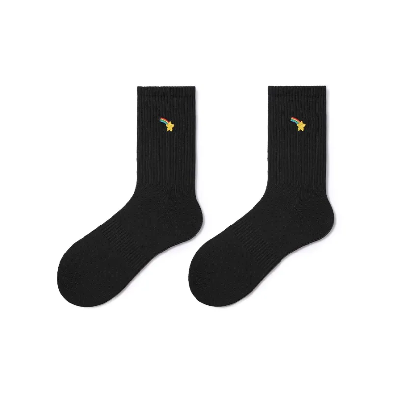Primeet Mid Calf Socks Spring Summer Women's 5 Pack White-20