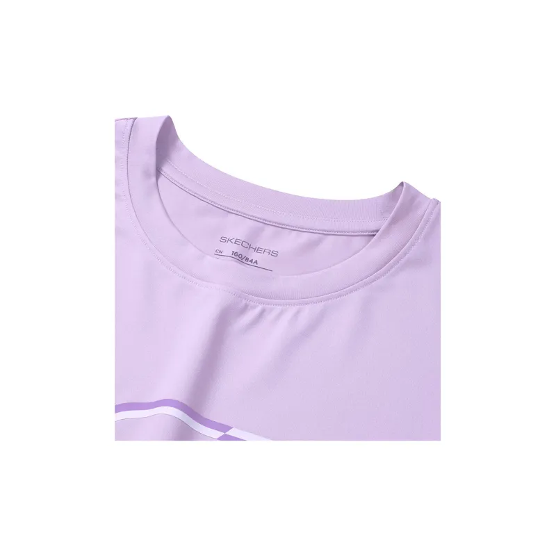 Skechers Basic Sports Series T Shirts Women's Light Snow Cyan-2