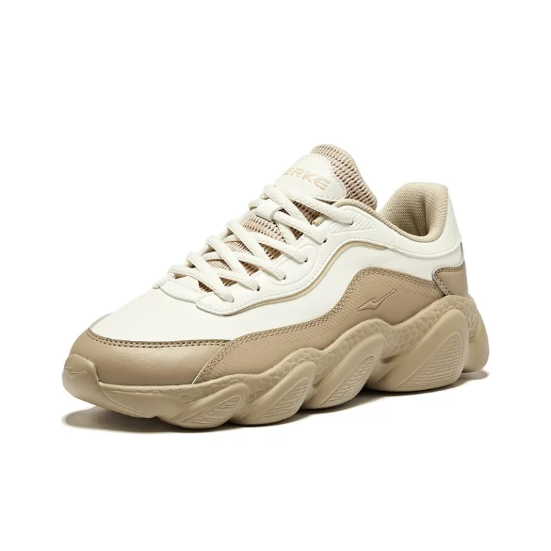 Erke Sweetheart 2.0 Lightweight Rebound Low Top Casual Shoes Women's White Brown-2