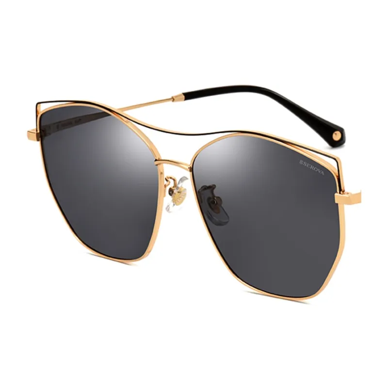 SEROVA Alloy Metal Round Sunglasses Unisex-4