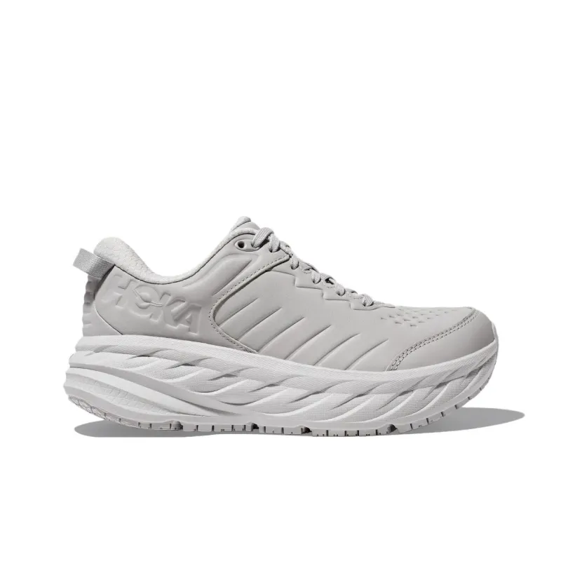 HOKA ONE ONE Bondi SR Anti Slip Wear Resistant Low Top Casual Running Shoes Men's Gray White-1