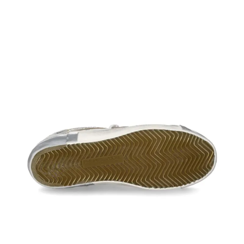 PHILIPPE MODEL Prs Low-Top Skateboard Shoes Women's White Silver-5
